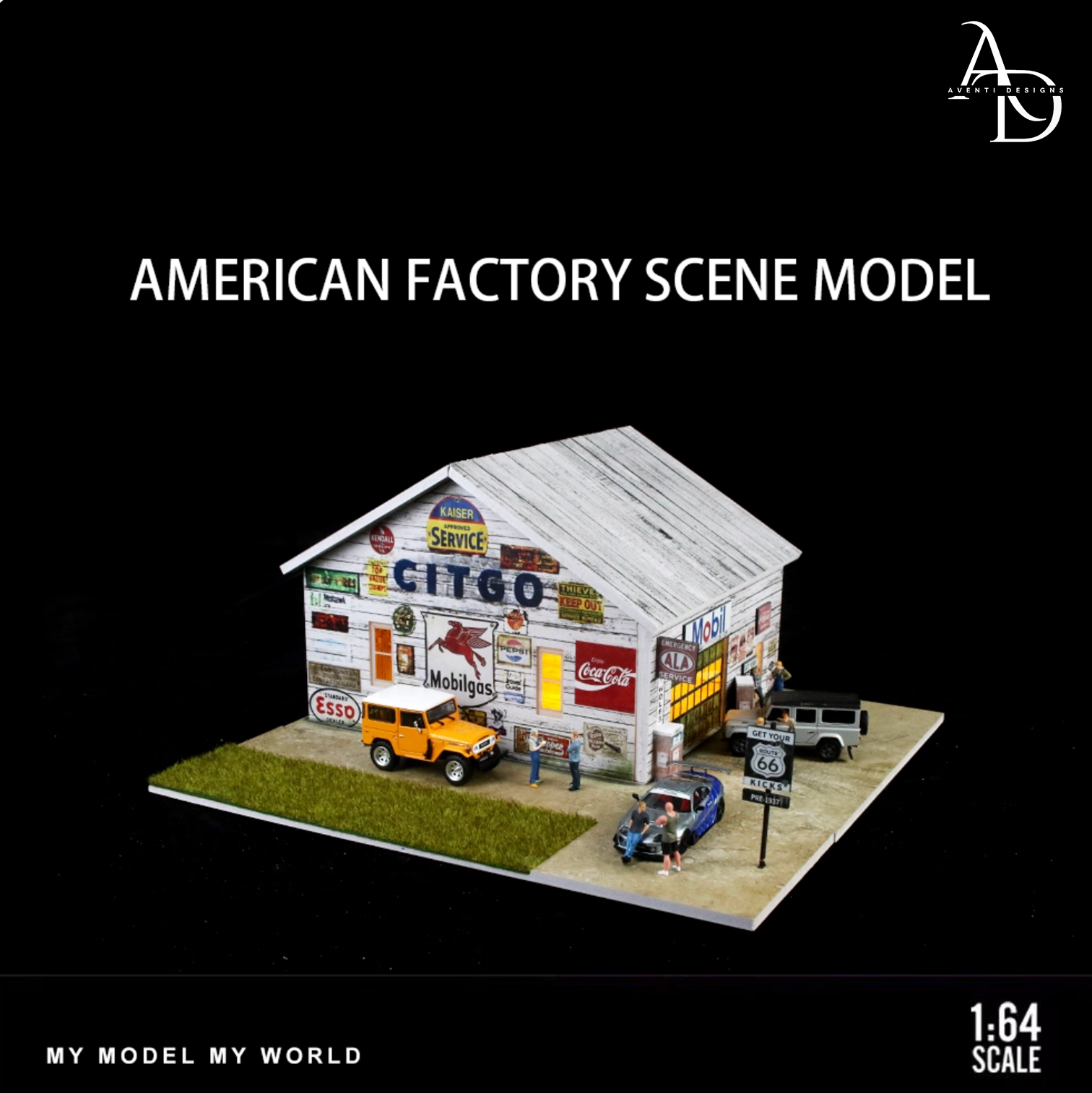 Aventi Designs American Factory - 1/64 LED Diorama - Hot Wheels Displa Aventi Designs American Factory - 1/64 LED Diorama - Hot Wheels Displa