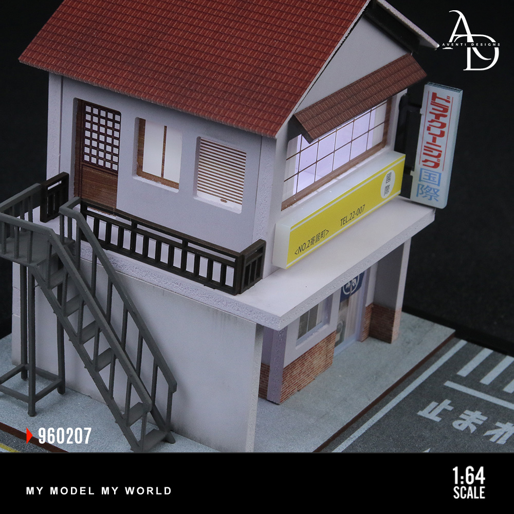 Aventi Designs Street Corner Scene 7 - 1/64 LED Diorama - Hot Wheels Display