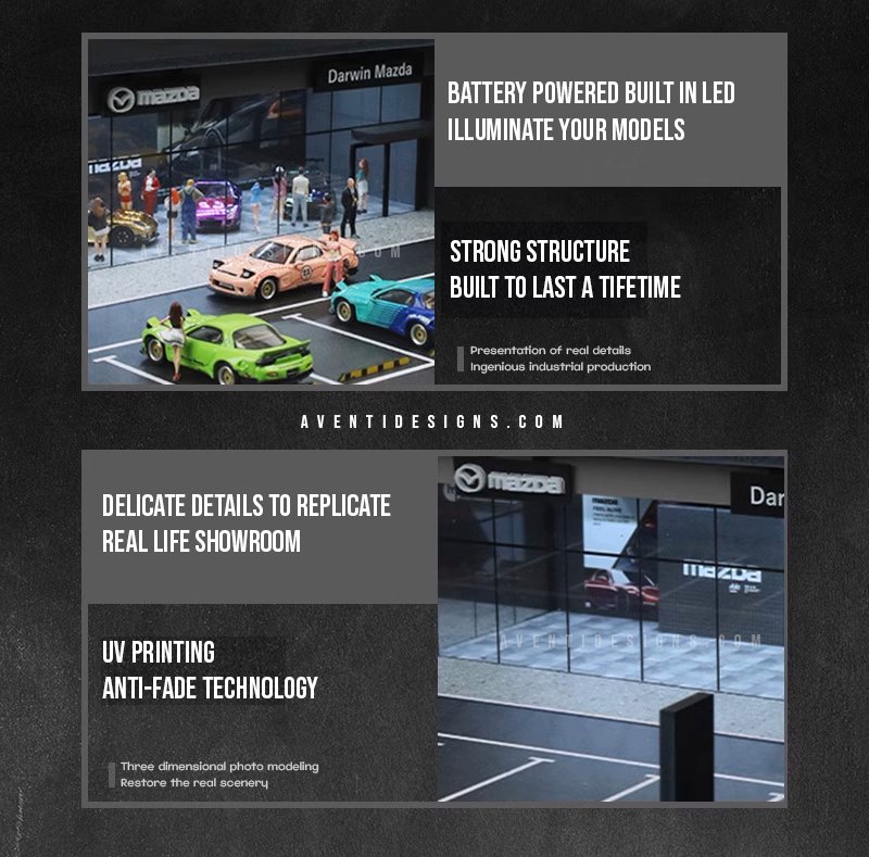 Mazda Dealership - 1/64 LED Diorama - Hot Wheels Display