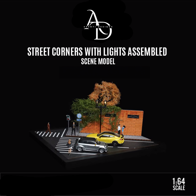 Aventi Designs Street Corner Scene - 1/64 LED Diorama - Hot Wheels Display