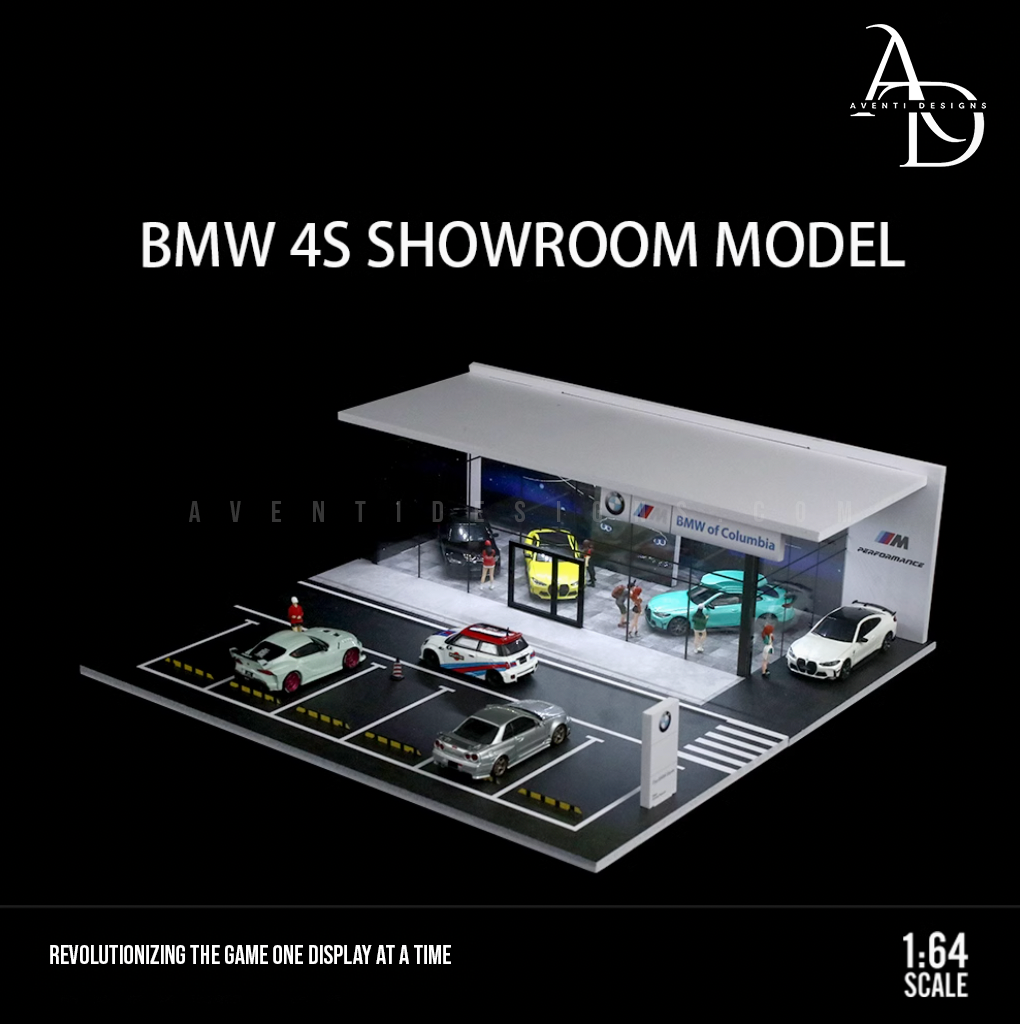 Aventi Designs BMW Dealership - 1/64 LED Diorama - Hot Wheels Display