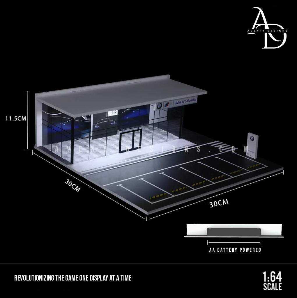 BMW Dealership - 1/64 LED Diorama - Hot Wheels Display