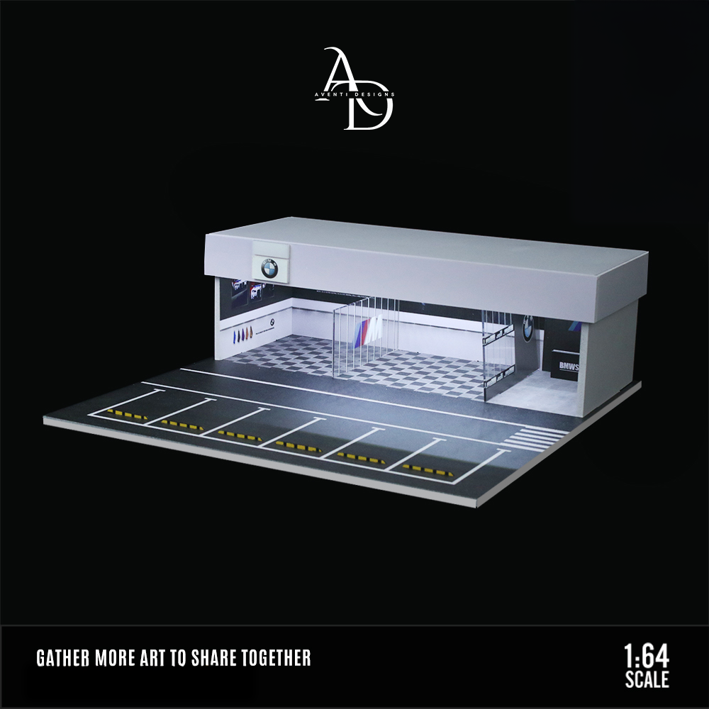 Aventi Designs BMW Repair Shop - 1/64 LED Diorama - Hot Wheels Display