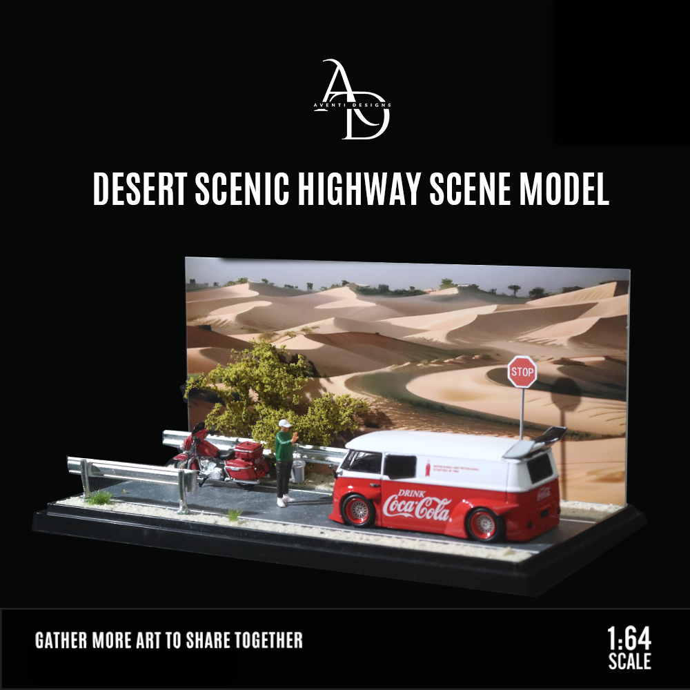 Desert Highway Scene - 1/64 LED Diorama - Hot Wheels Display