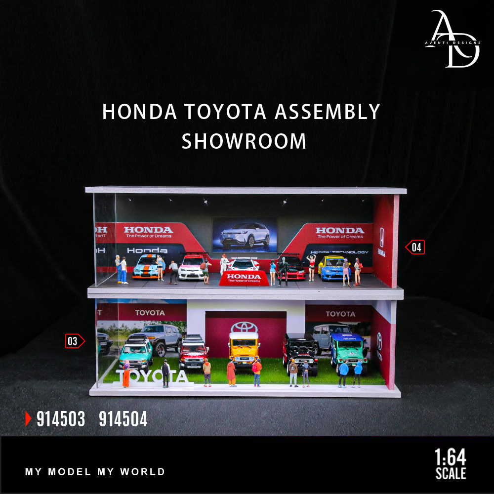 Hot Wheels Display Case V2 - 1/64 LED Garage - Car Brands