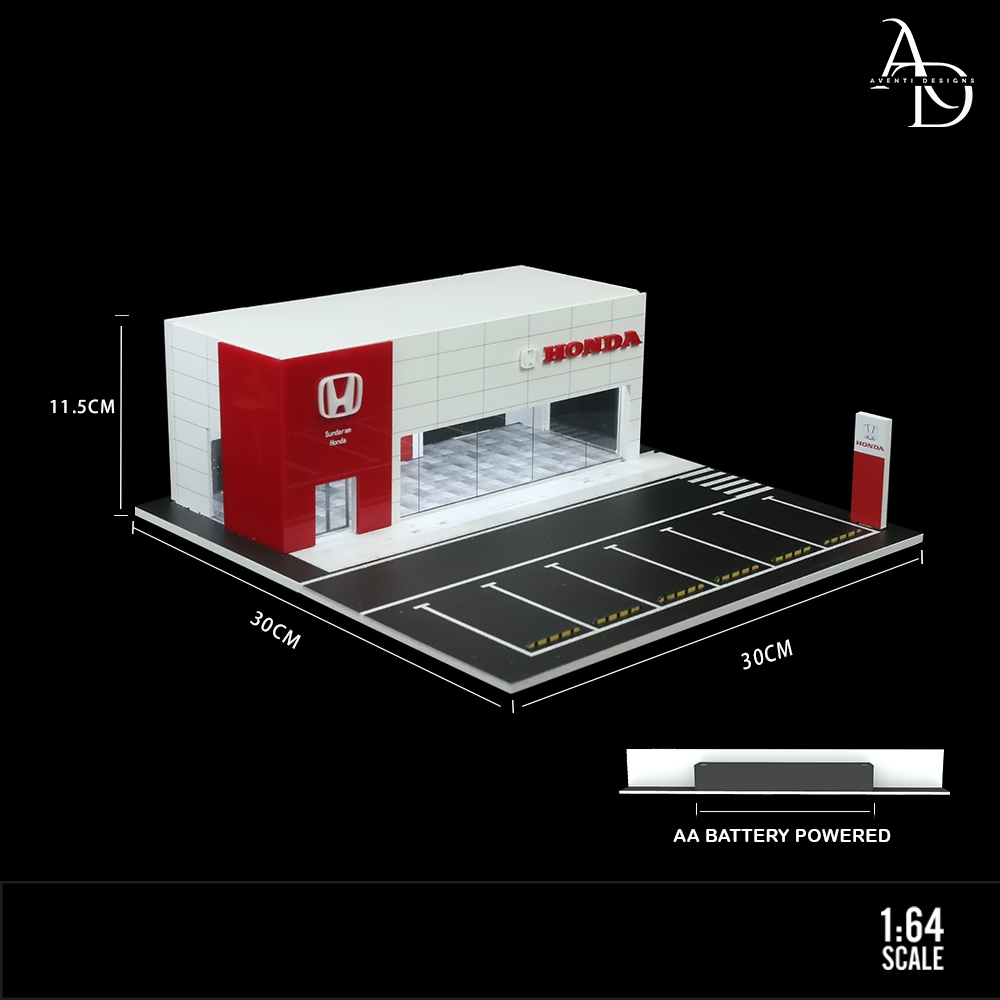 Aventi Designs Honda Dealership - 1/64 LED Diorama - Hot Wheels Display