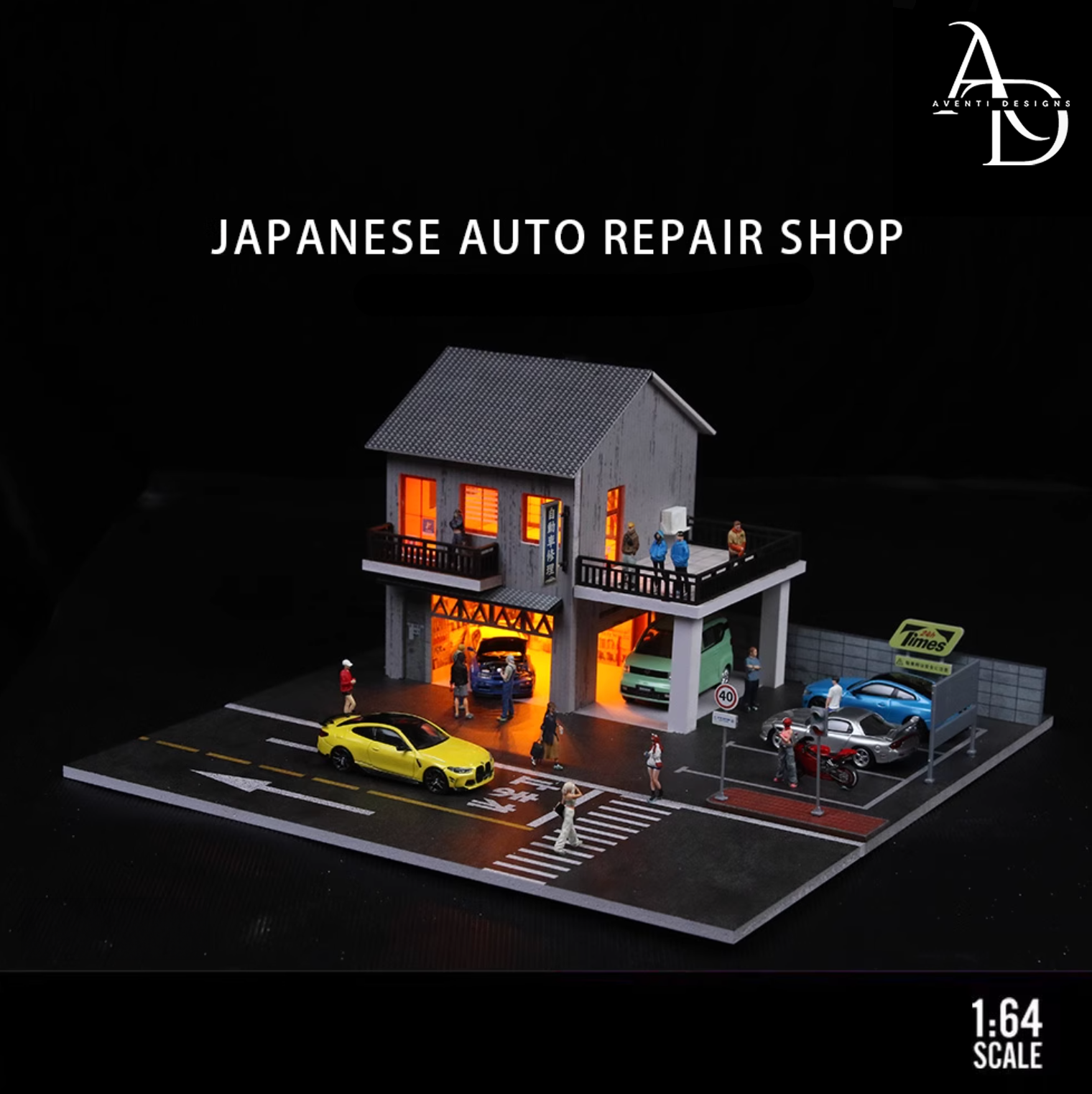 Aventi Designs Japanese Auto Repair - 1/64 LED Diorama - Hot Wheels Di