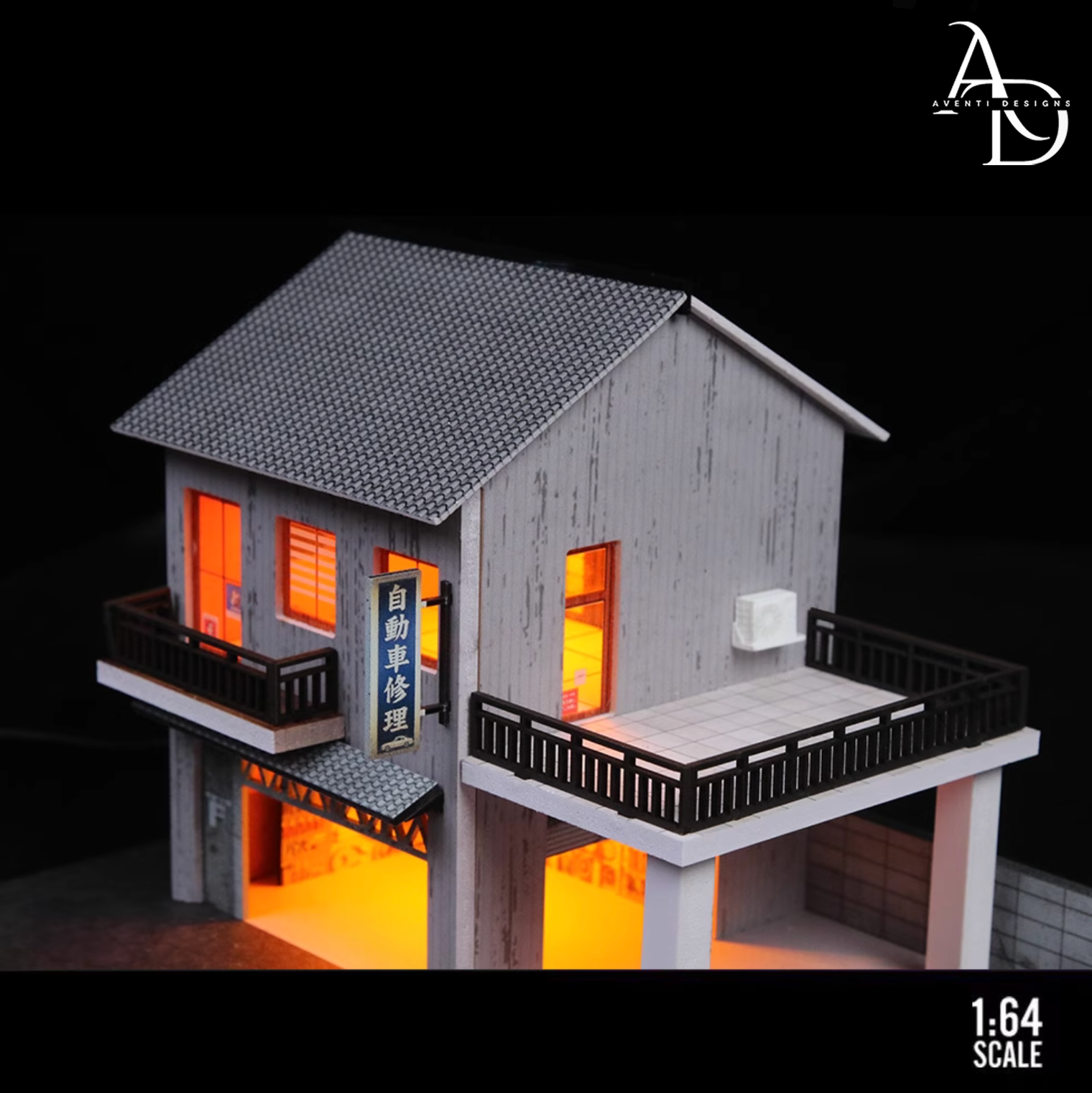 Aventi Designs Japanese Auto Repair - 1/64 LED Diorama - Hot Wheels Display