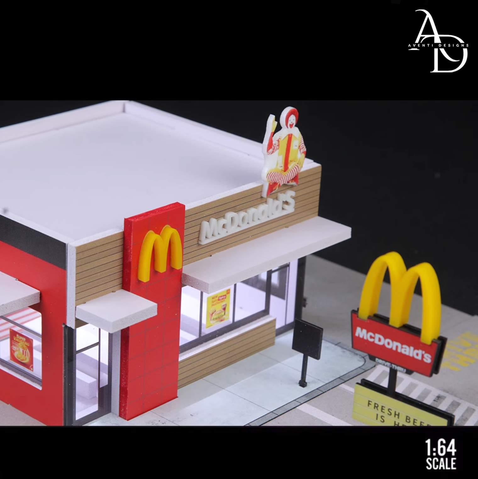 Aventi Designs American McDonald's - 1/64 LED Diorama - Hot Wheels Display