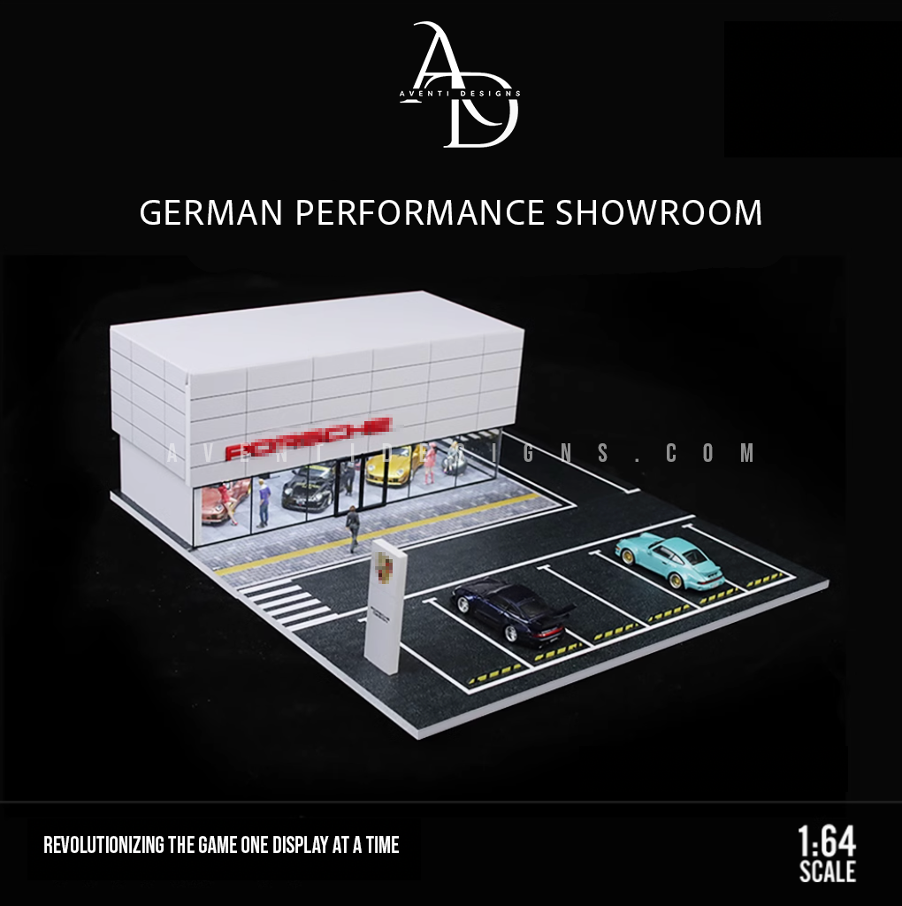 Aventi Designs German Performance Showroom - 1/64 LED Diorama - Hot Wheels Display