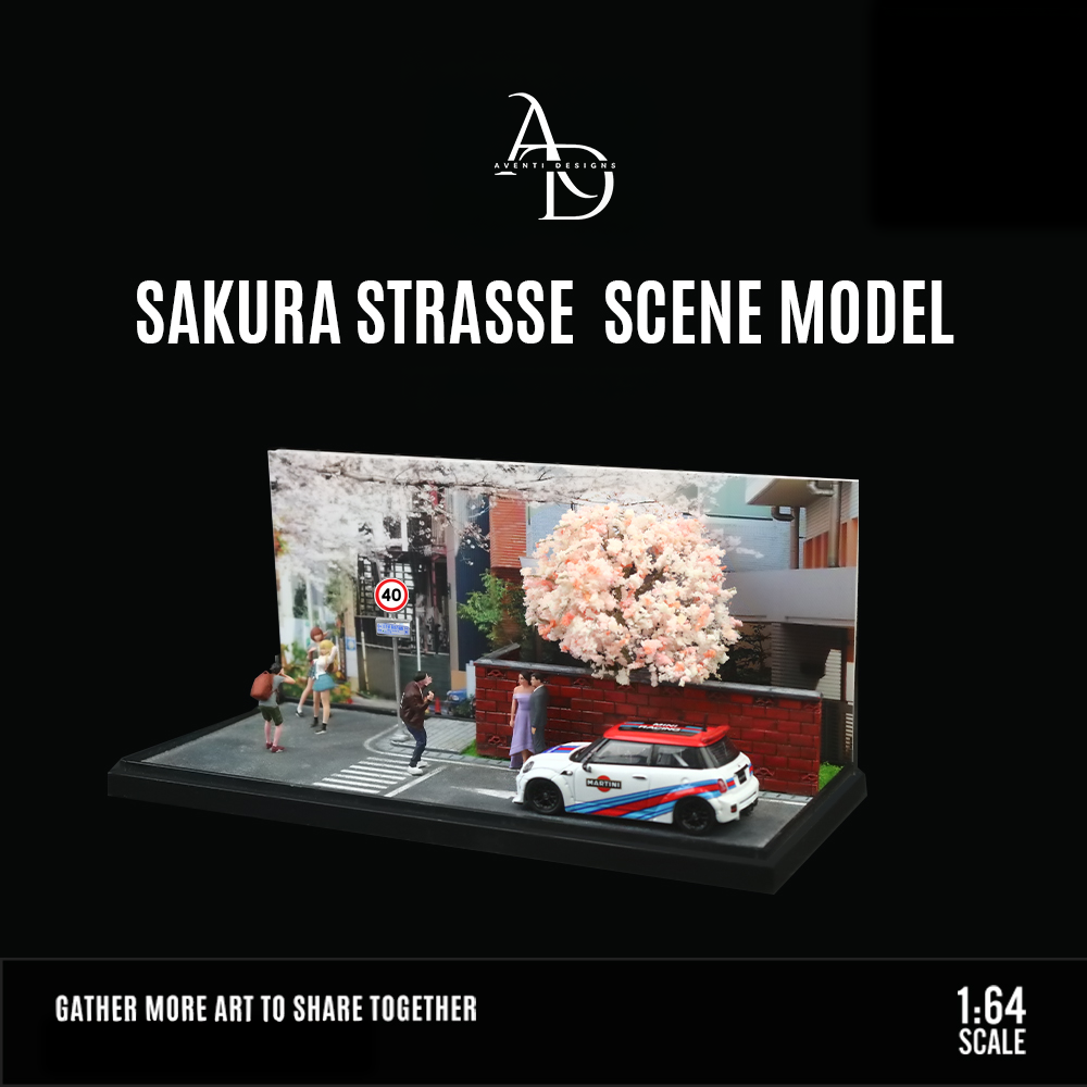 Sakura Tree Street Corner - 1/64 LED Diorama - Hot Wheels Display