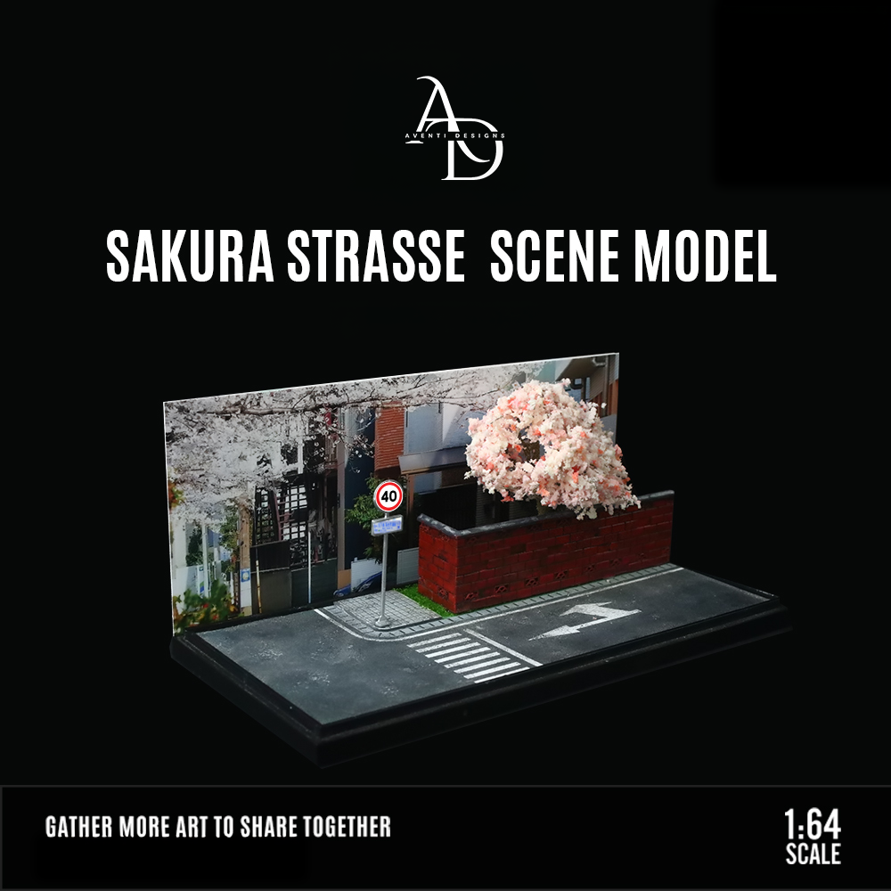 Sakura Tree Street Corner - 1/64 LED Diorama - Hot Wheels Display