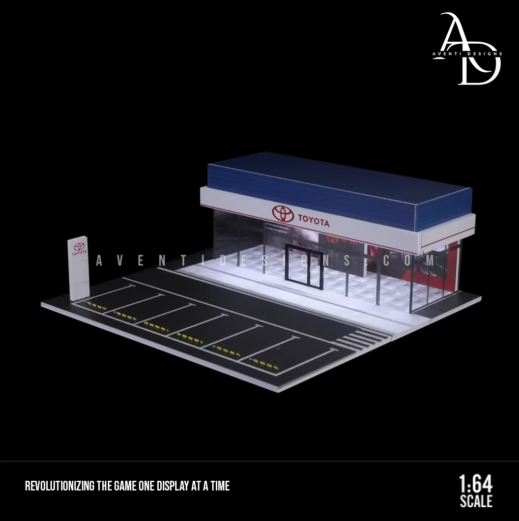Toyota Dealership - 1/64 LED Diorama - Hot Wheels Display