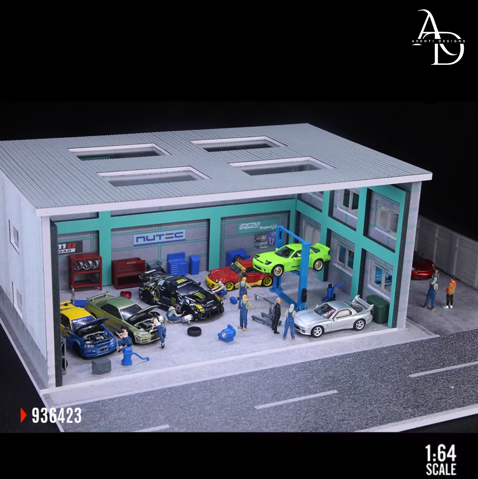Aventi Designs Yokohama Repair Shop - 1/64 LED Diorama - Hot Wheels Display