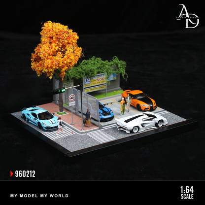 Aventi Designs Street Corner Scene 12 - 1/64 LED Diorama - Hot Wheels Display