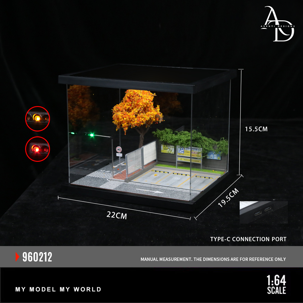 Aventi Designs Street Corner Scene 12 - 1/64 LED Diorama - Hot Wheels Display