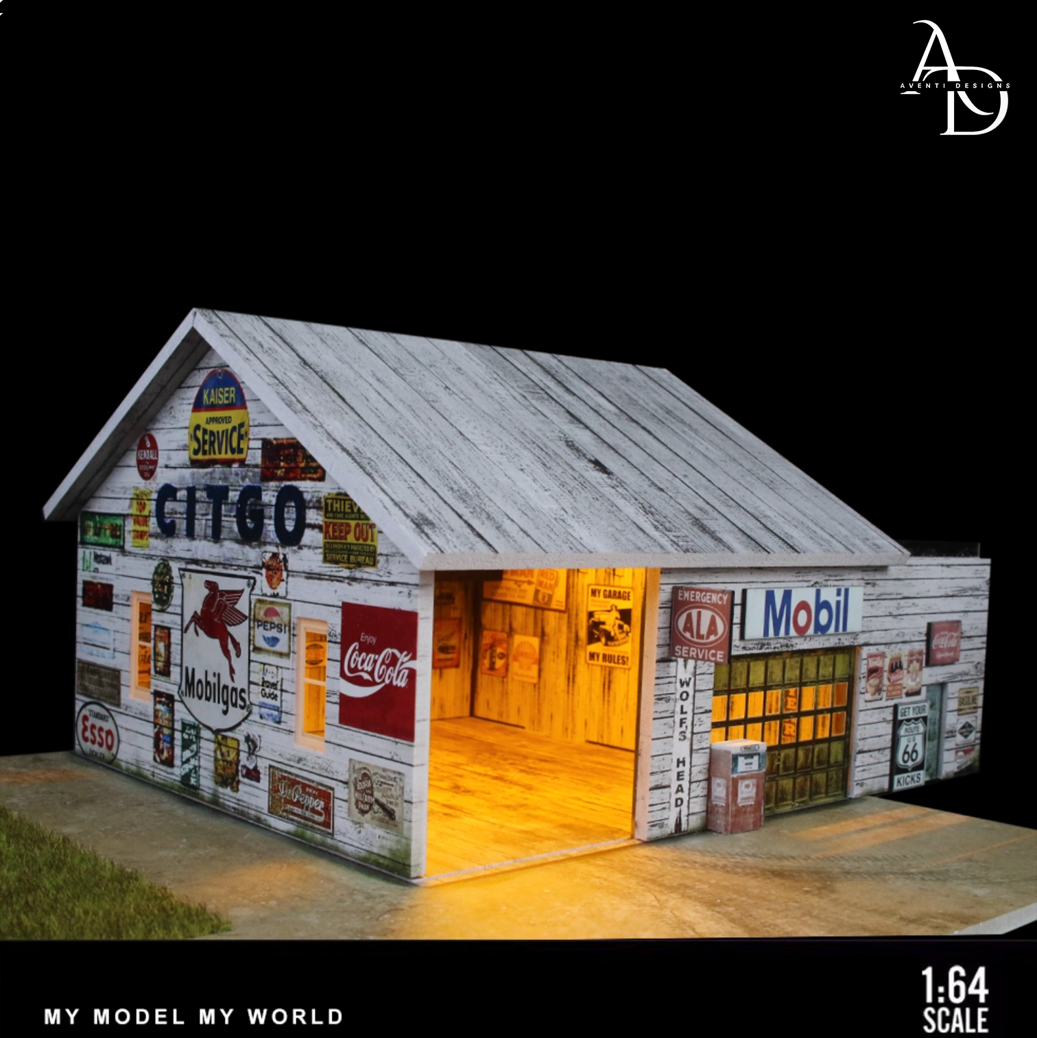 Aventi Designs American Factory - 1/64 LED Diorama - Hot Wheels Display
