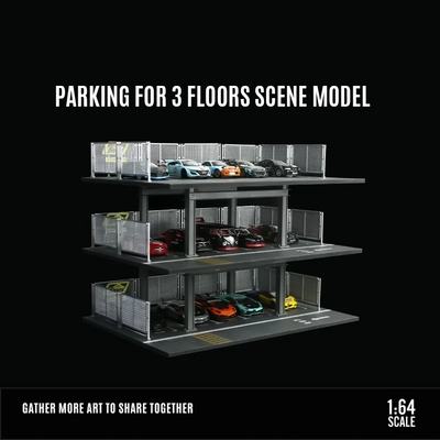 Aventi Designs Three Level Parking Garage  - 1/64 LED Diorama - Hot Wheels Display