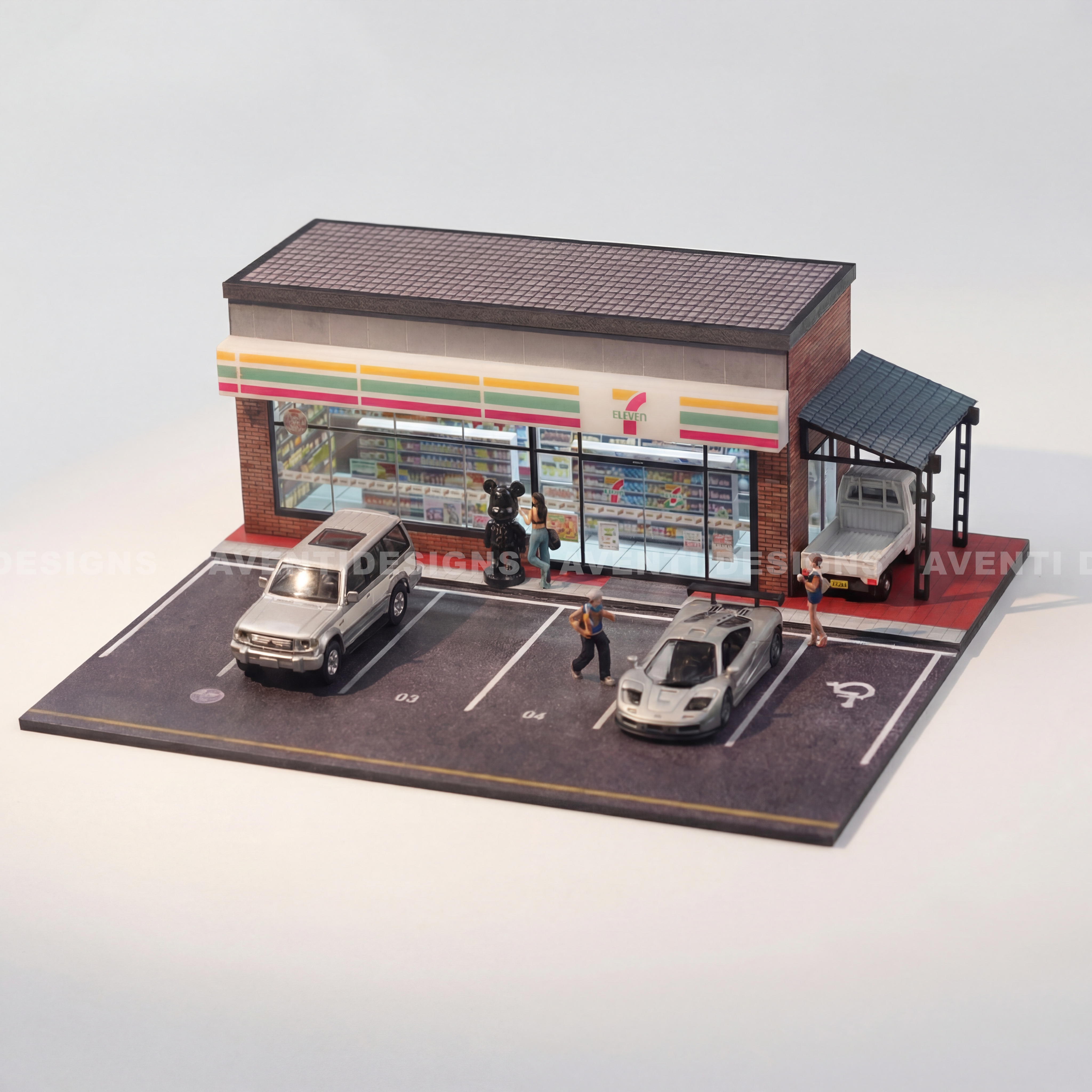LED 7-Eleven Convenience Store Diorama – 1:64 Scale Diecast Display