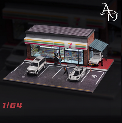 LED 7-Eleven Convenience Store Diorama – 1:64 Scale Diecast Display