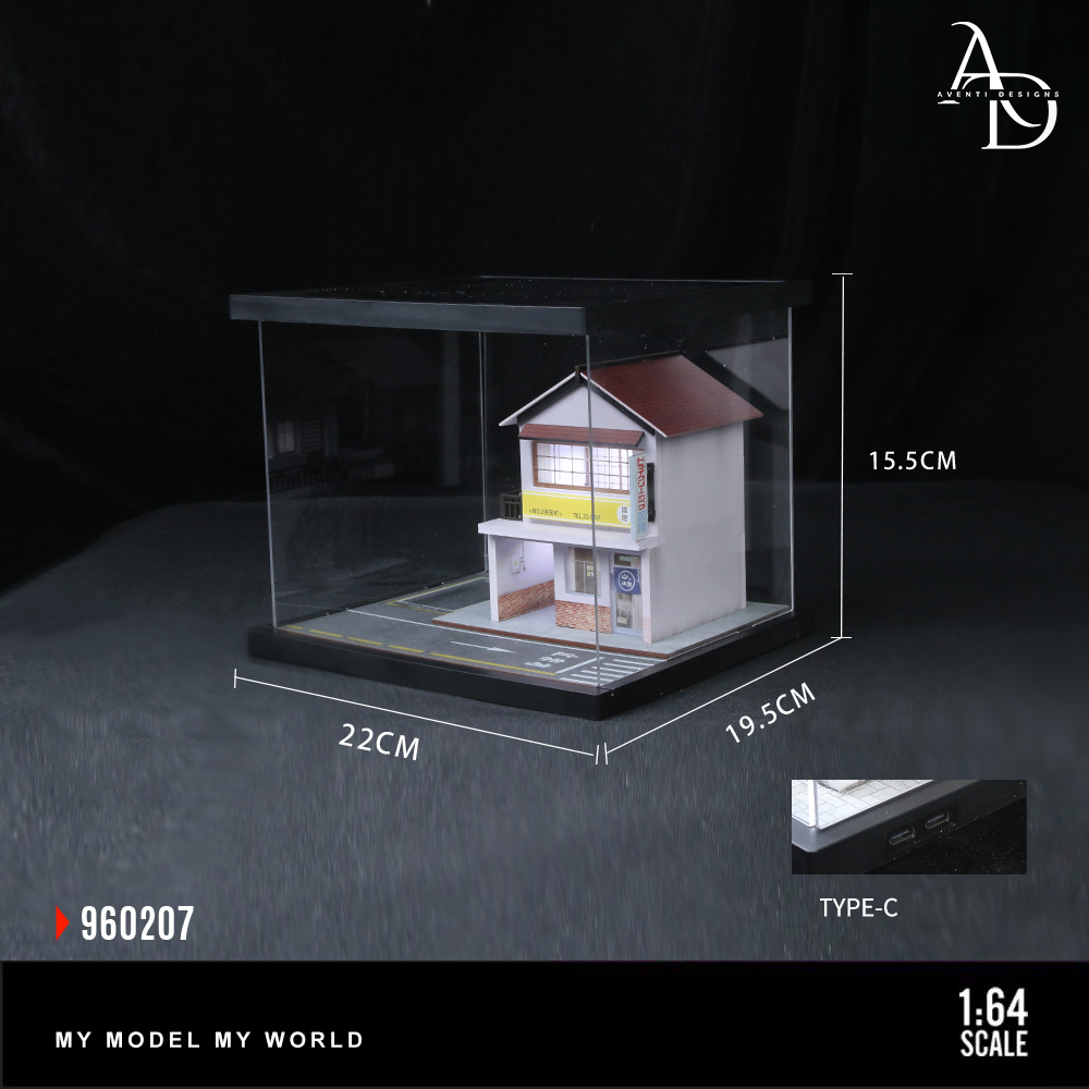 Aventi Designs Street Corner Scene 7 - 1/64 LED Diorama - Hot Wheels Display