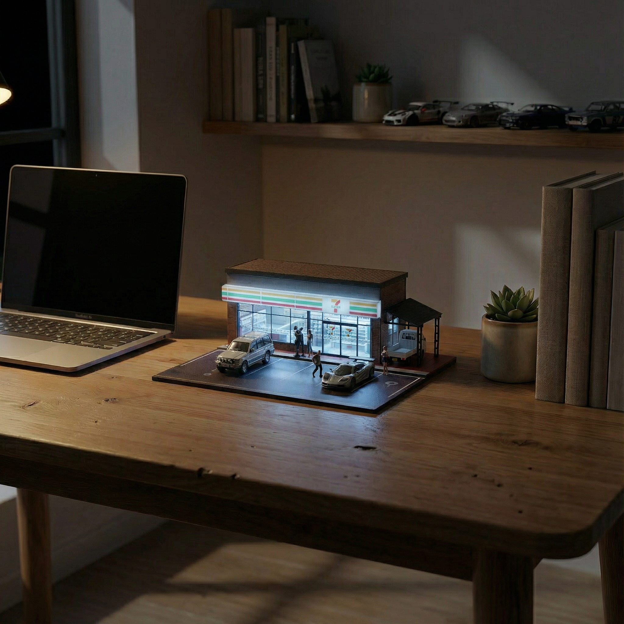 LED 7-Eleven Convenience Store Diorama – 1:64 Scale Diecast Display