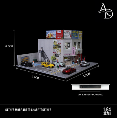 Aventi Designs Japanese Commercial Building - 1/64 LED Diorama - Hot Wheels Display