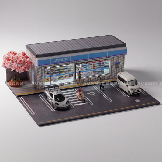 LED Lawson Convenience Store Diorama – 1:64 Scale Diecast Display