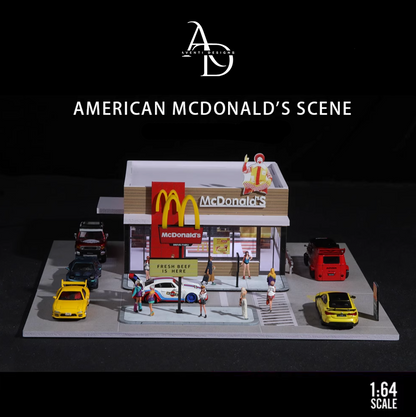 Aventi Designs American McDonald's - 1/64 LED Diorama - Hot Wheels Display