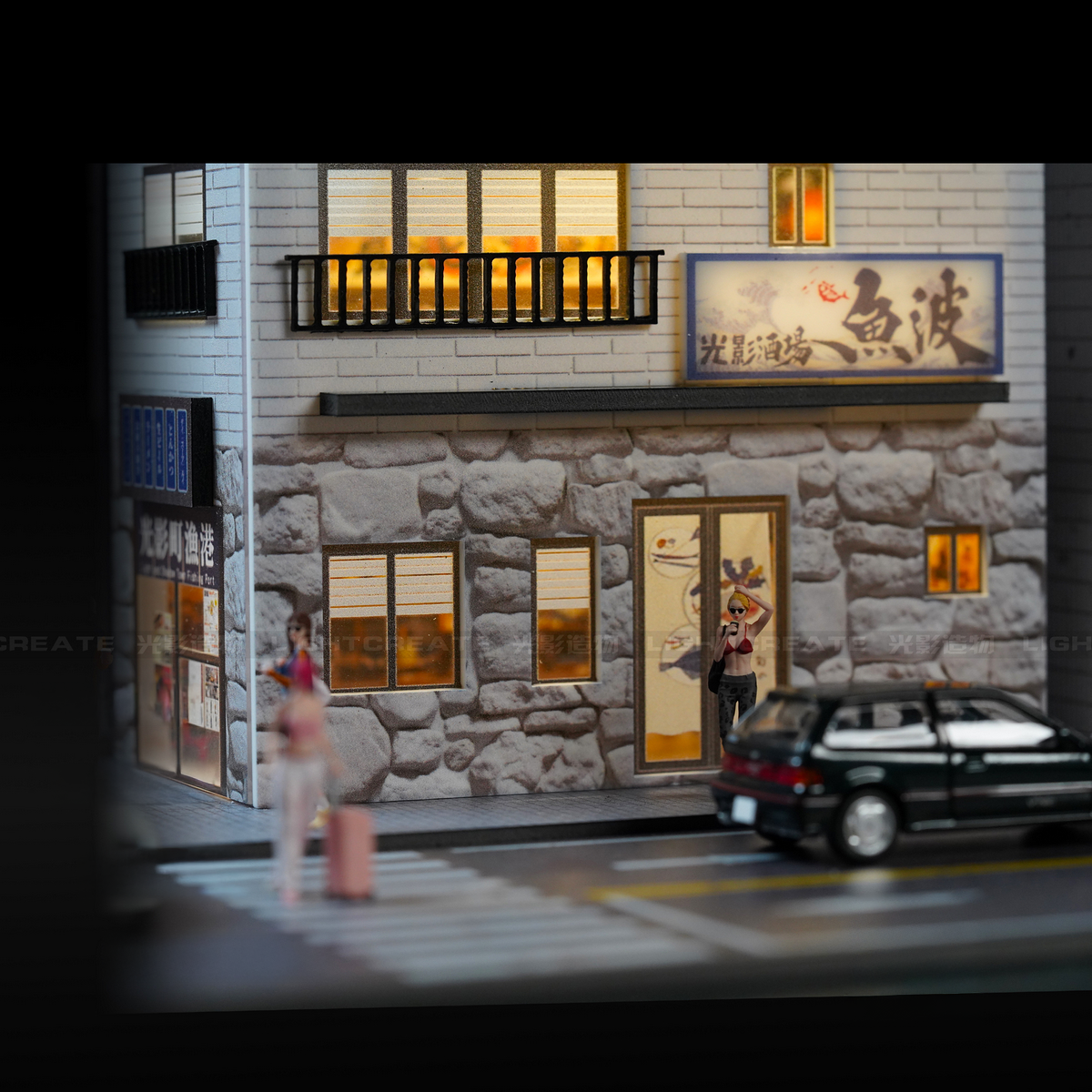 Aventi Designs Market Square - 1/64 LED Diorama - Hot Wheels Display