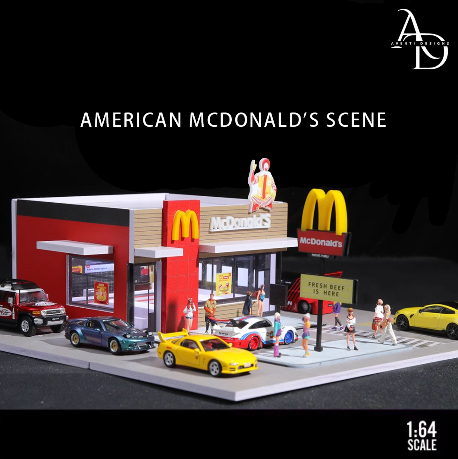 Aventi Designs American McDonald's - 1/64 LED Diorama - Hot Wheels Display