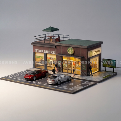 LED Starbucks Coffee Diorama – 1:64 Scale Diecast Display