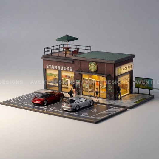 LED Starbucks Coffee Diorama – 1:64 Scale Diecast Display