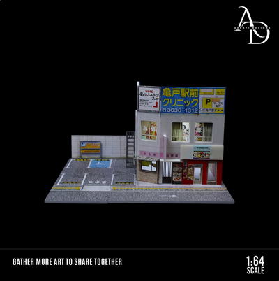 Aventi Designs Japanese Commercial Building - 1/64 LED Diorama - Hot Wheels Display