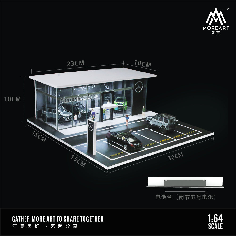 Mercedes Dealership - 1/64 LED Diorama - Hot Wheels Display