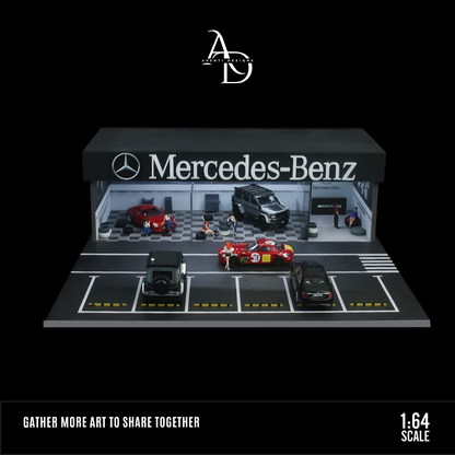 Aventi Designs Mercedes Repair Shop - 1/64 LED Diorama - Hot Wheels Display