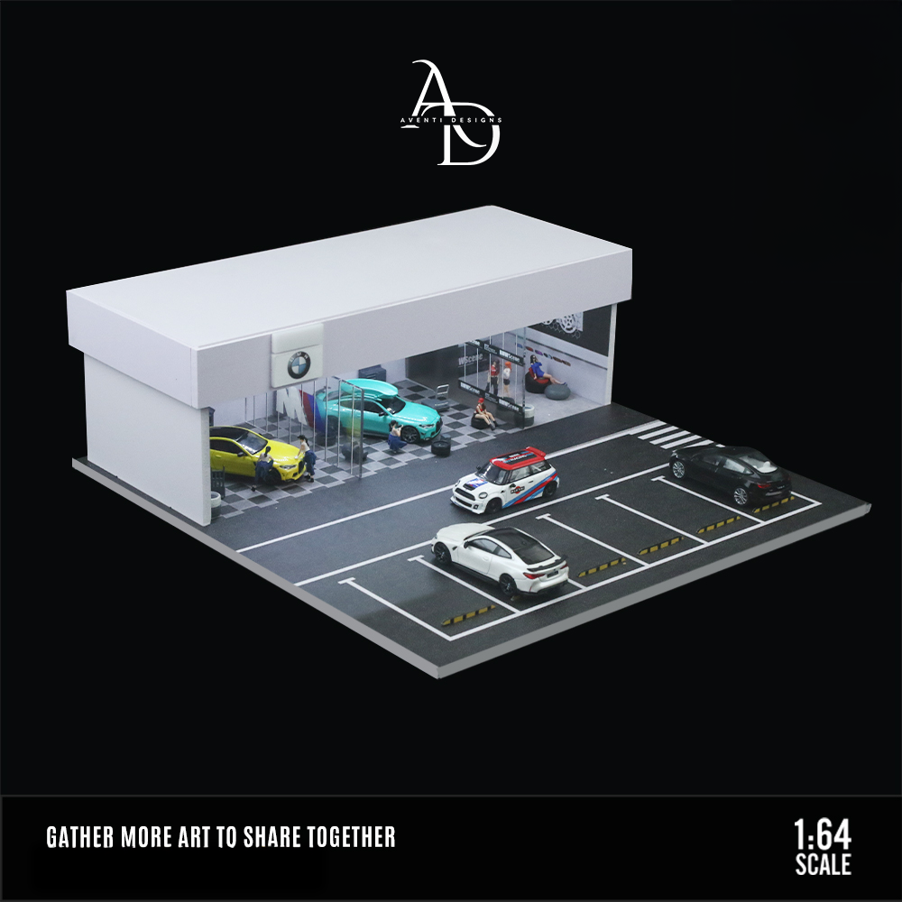 Aventi Designs BMW Repair Shop - 1/64 LED Diorama - Hot Wheels Display