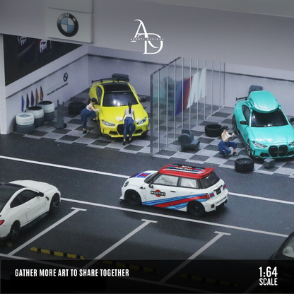 Aventi Designs BMW Repair Shop - 1/64 LED Diorama - Hot Wheels Display