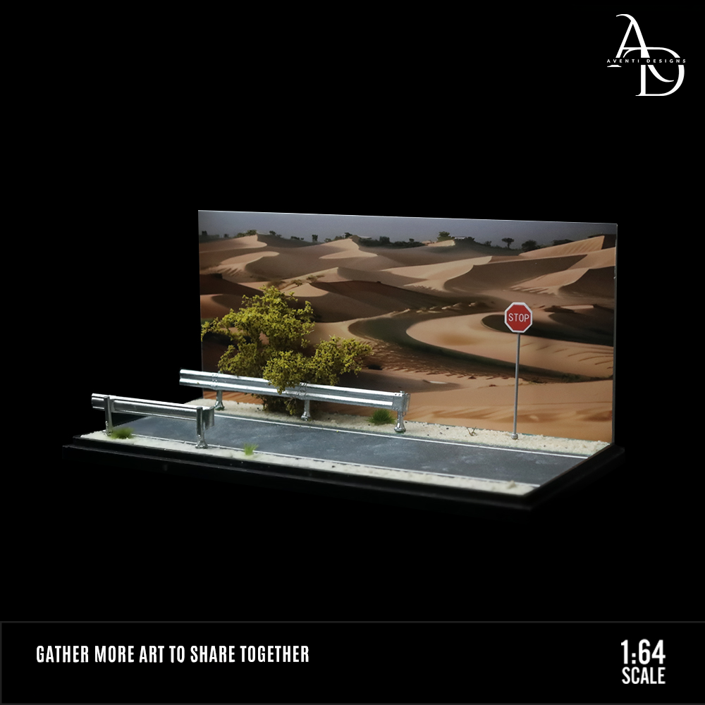 Desert Highway Scene - 1/64 LED Diorama - Hot Wheels Display