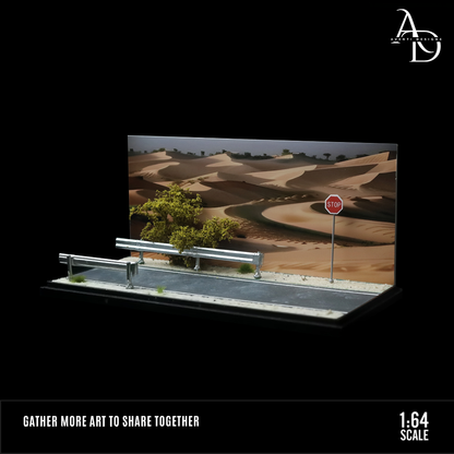 Desert Highway Scene - 1/64 LED Diorama - Hot Wheels Display