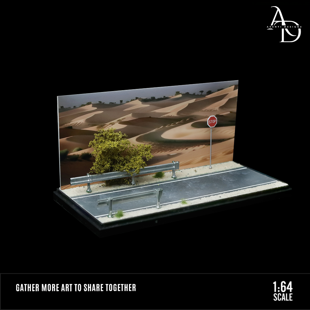 Desert Highway Scene - 1/64 LED Diorama - Hot Wheels Display