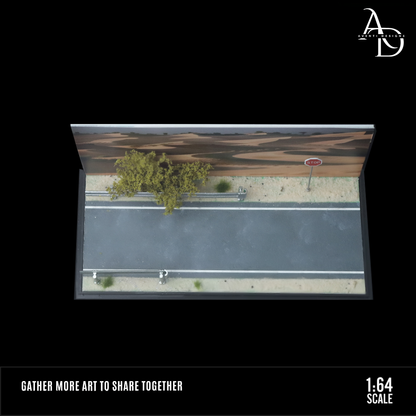 Desert Highway Scene - 1/64 LED Diorama - Hot Wheels Display