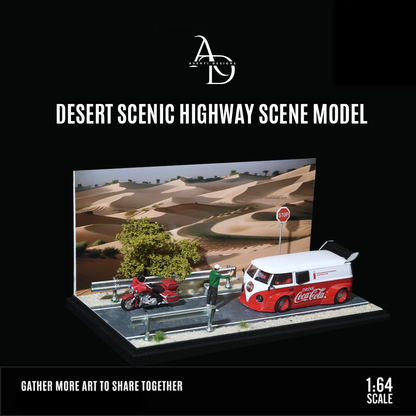 Desert Highway Scene - 1/64 LED Diorama - Hot Wheels Display