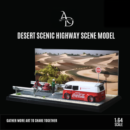 Desert Highway Scene - 1/64 LED Diorama - Hot Wheels Display