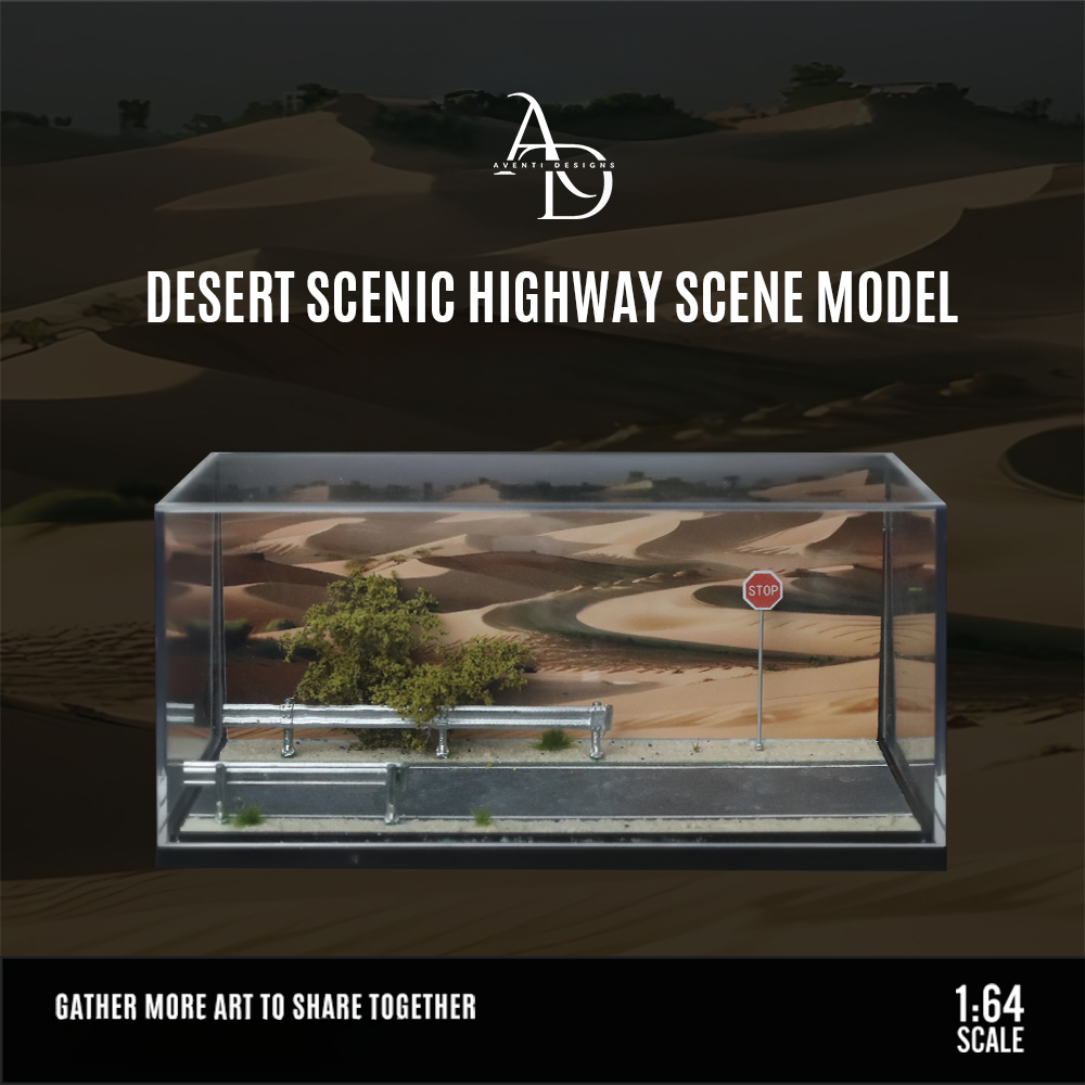 Desert Highway Scene - 1/64 LED Diorama - Hot Wheels Display