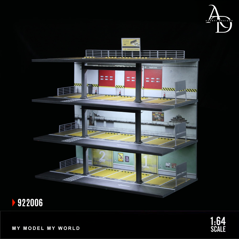 Aventi Designs LED 3 Level Parking  - 1/64 LED Diorama - Hot Wheels Display