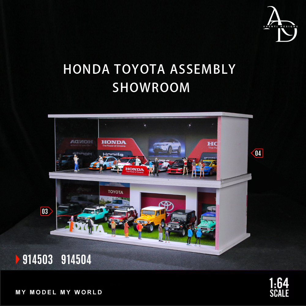 Hot Wheels Display Case V2 - 1/64 LED Garage - Car Brands