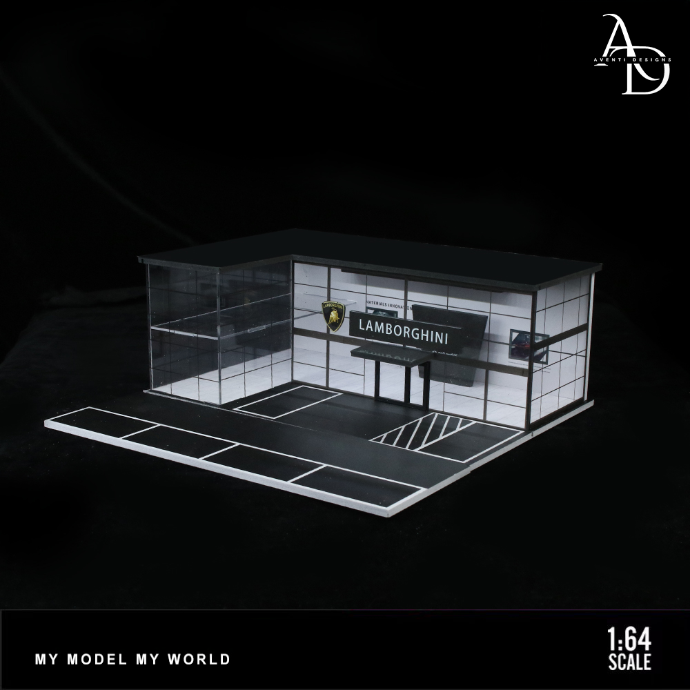 Lamborghini Two Story Dealership  - 1/64 LED Diorama - Hot Wheels Display