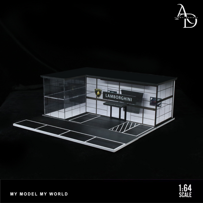 Lamborghini Two Story Dealership  - 1/64 LED Diorama - Hot Wheels Display