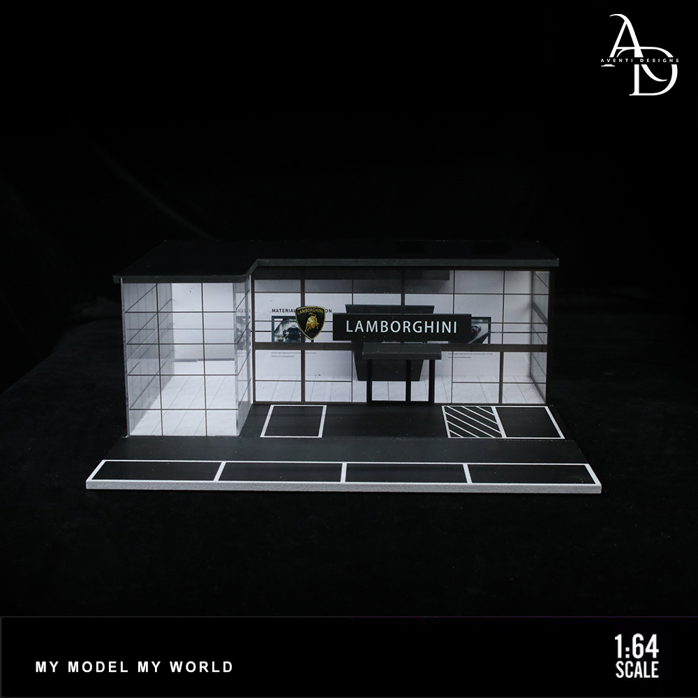 Lamborghini Two Story Dealership  - 1/64 LED Diorama - Hot Wheels Display